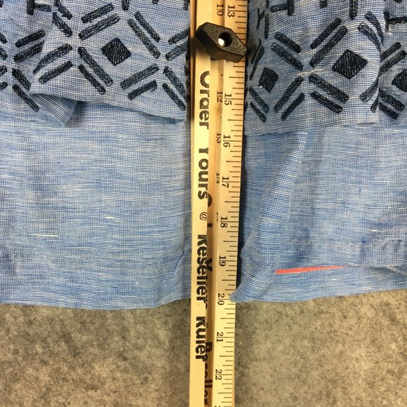 Anthropologie Odille Skirt 4 Blue Linen Blend Layered Embroidered A Line Knee - Picture 7 of 15